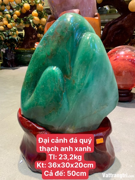 Đại cảnh núi đá quý thạch anh xanh 50cm
