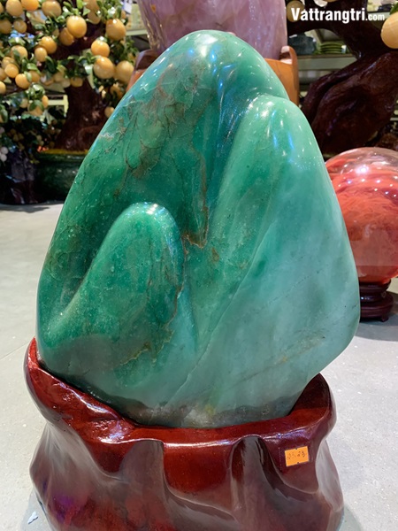 Đại cảnh núi đá quý thạch anh xanh 50cm