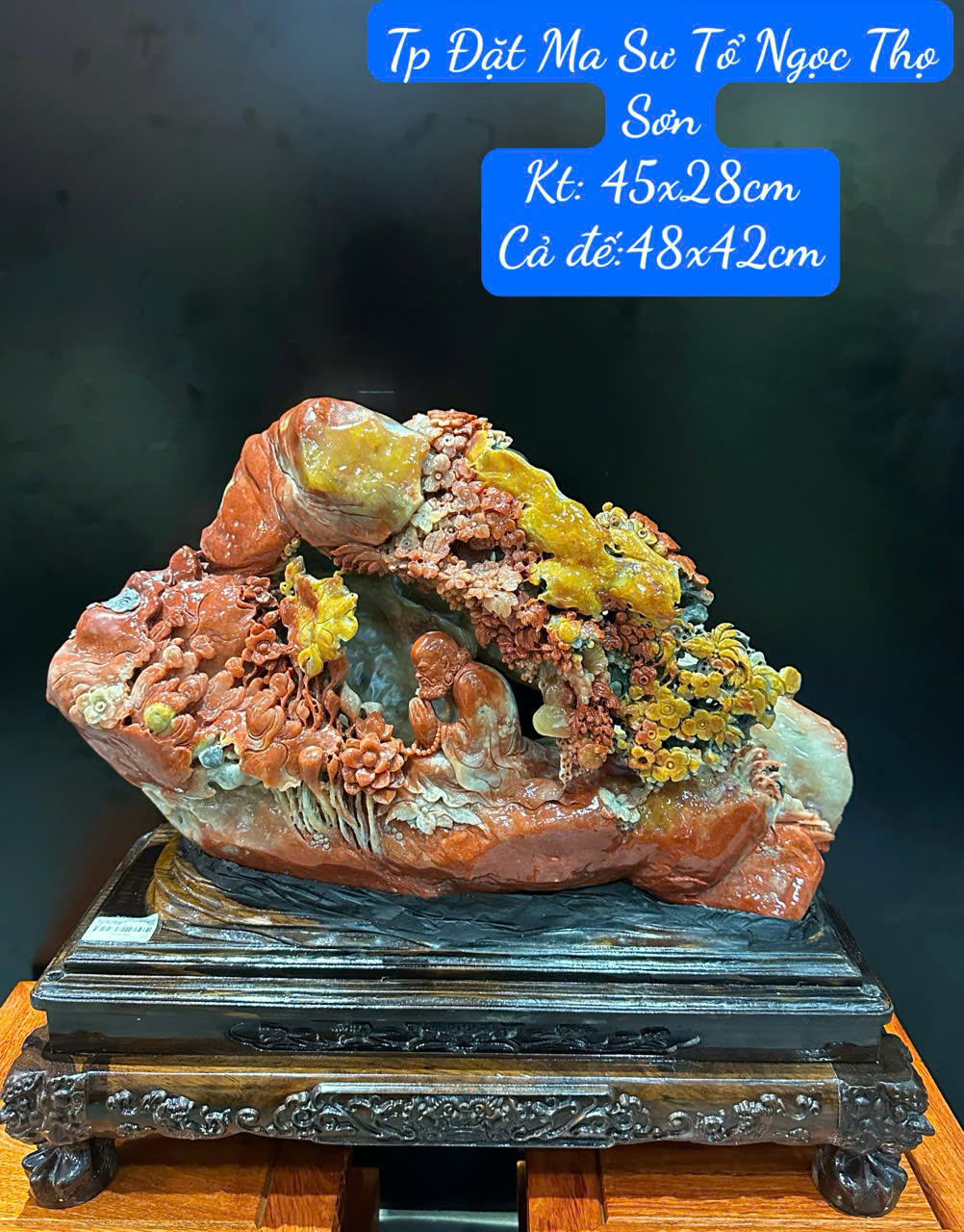 Đạt Ma Sư Tổ Ngọc Thọ Sơn (Có Giấy Kiểm Định)