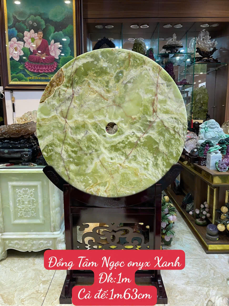 Đồng Tâm Ngọc Onyx Xanh Tuyệt Tác Lục Bảo, Phong Thủy Vương Giả Vượng Tài