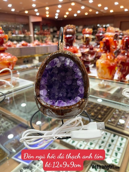 Đèn ngủ đá mầm thạch anh - để bàn 12cm