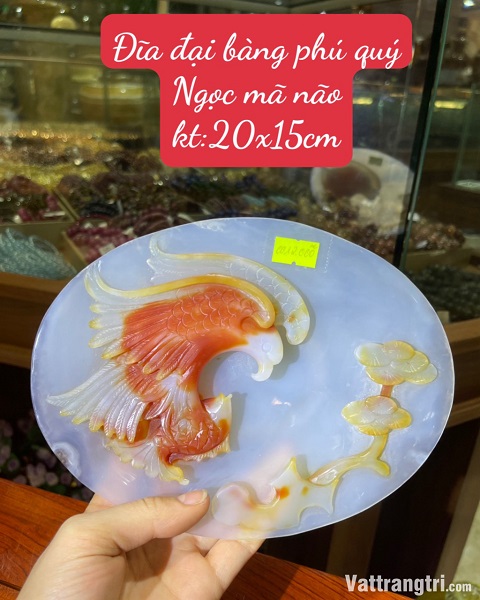 Đĩa Đại Đàng Phú Quý Ngọc Mã Não 20 x 15cm