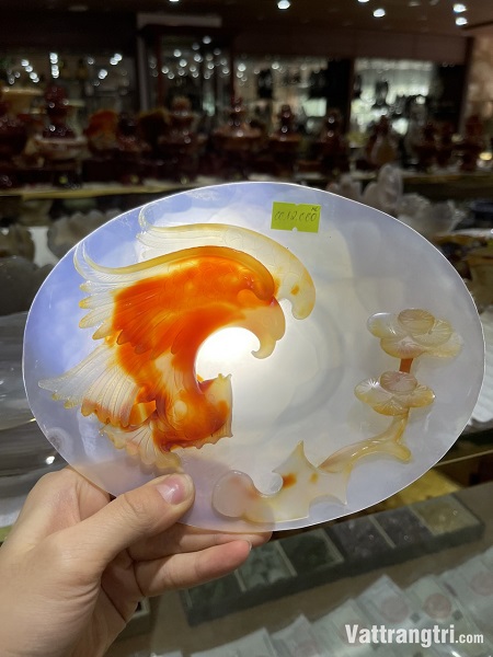 Đĩa Đại Đàng Phú Quý Ngọc Mã Não 20 x 15cm