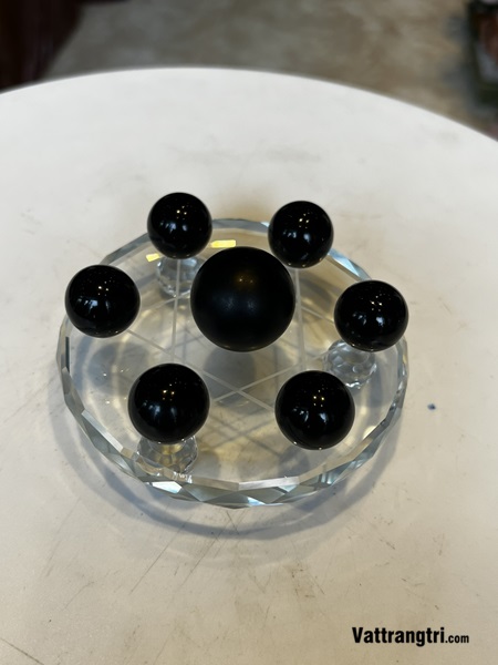 Đĩa thất tinh trận Ngọc onyx đen 10cm