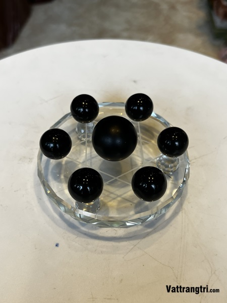 Đĩa thất tinh trận Ngọc onyx đen 10cm