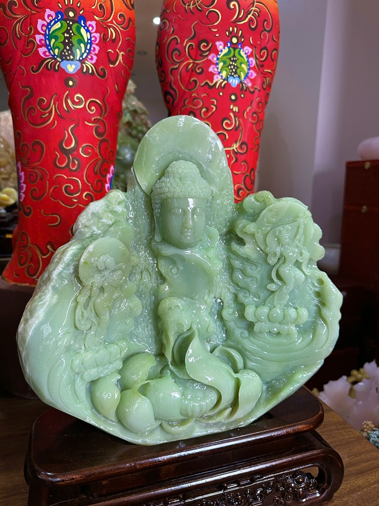 Diện phật tổ ngọc serpentine