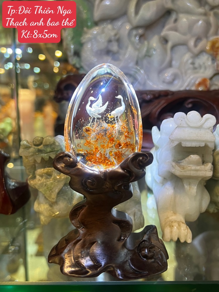 Đôi Thiên Nga Thạch Anh Bao Thể