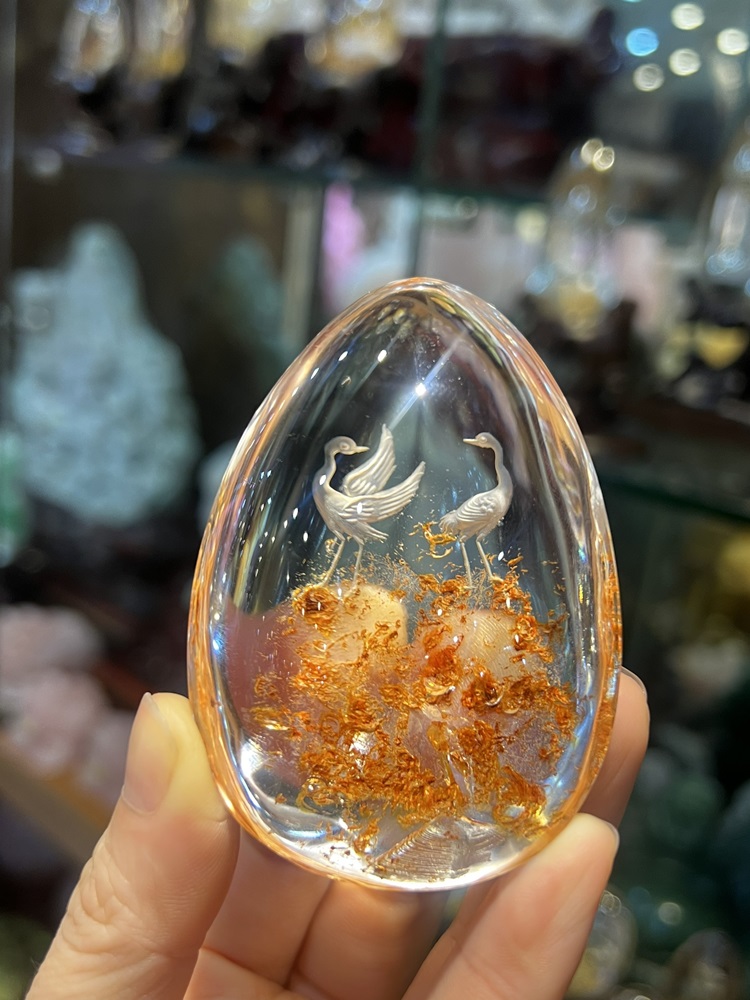 Đôi Thiên Nga Thạch Anh Bao Thể