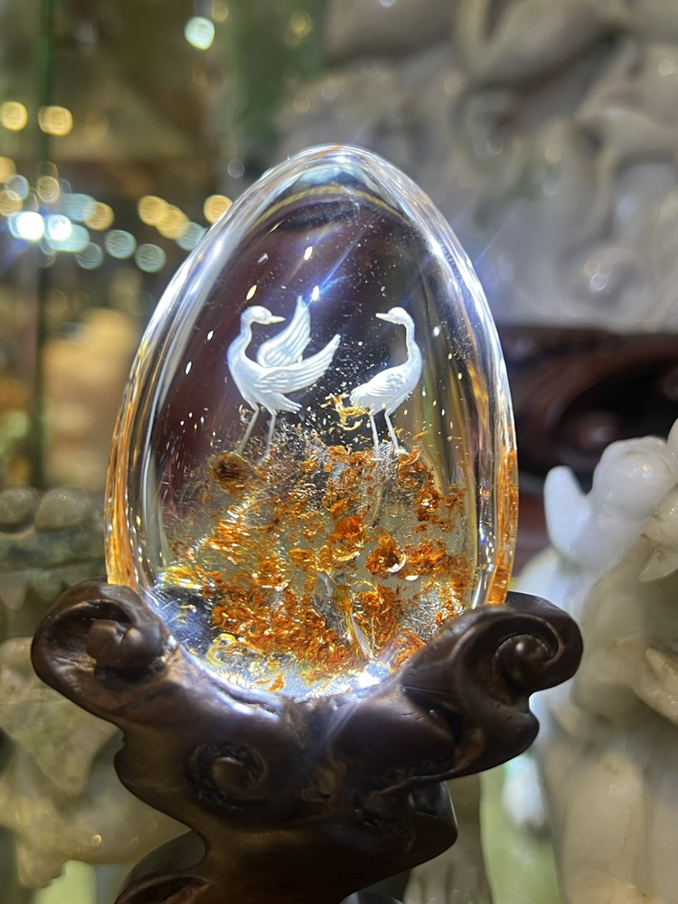 Đôi Thiên Nga Thạch Anh Bao Thể