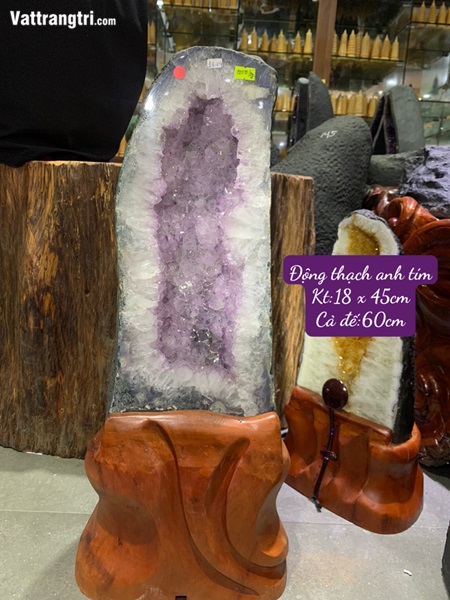 Động đá thạch anh tím 60cm