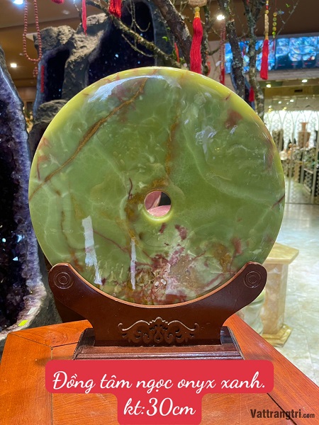 Đồng điếu ngọc onyx xanh 30cm