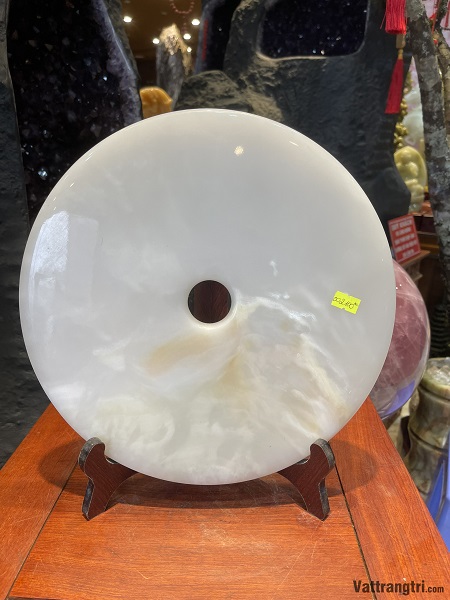 Đồng Điếu tâm ngọc onyx trắng 30cm