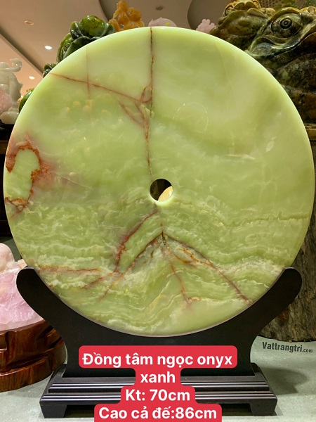 Đồng điếu tâm ngọc onyx xanh 70cm