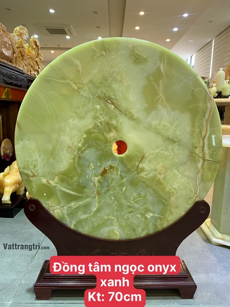 Đồng điếu tâm ngọc onyx xanh 70cm
