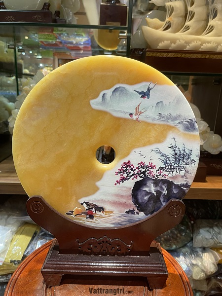 Đồng điếu tâm phong cảnh Ngọc hoàng long 30cm