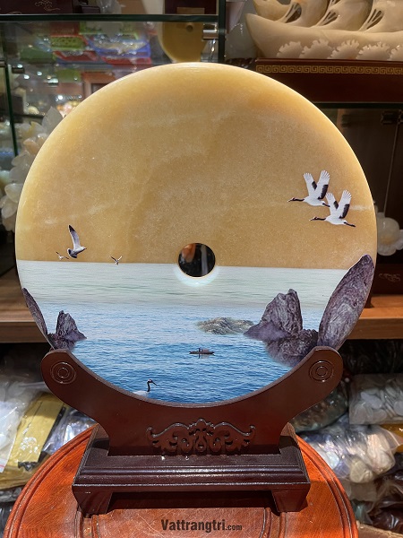 Đồng điếu tâm phong cảnh Ngọc hoàng long 30cm