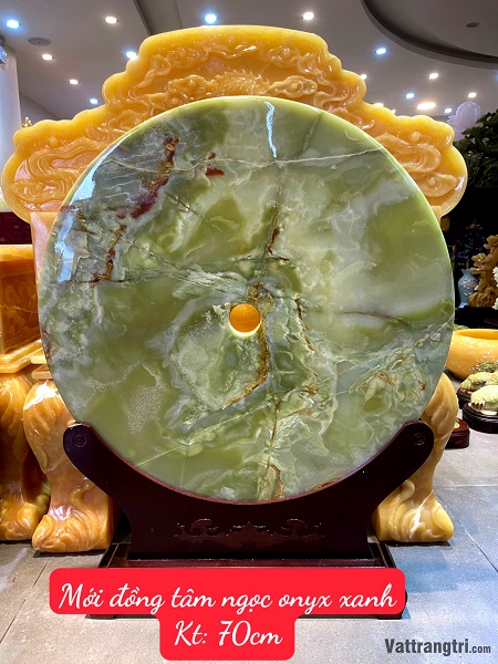 Đồng Tâm Ngọc Onyx Xanh - Đồng Điếu Ngọc DK 70cm