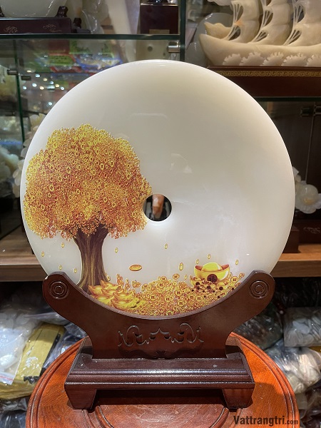 Đồng tâm phong cảnh Ngọc onyx 30cm