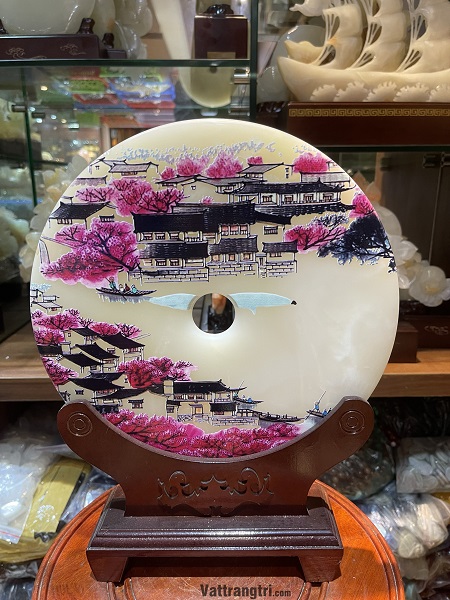 Đồng tâm phong cảnh Ngọc onyx 30cm