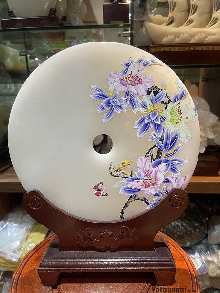Đồng tâm phong cảnh Ngọc onyx 30cm