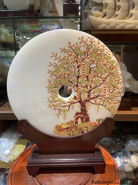 Đồng tâm phong cảnh Ngọc onyx 30cm