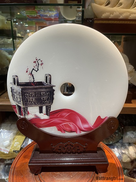 Đồng tâm phong cảnh Ngọc onyx 30cm