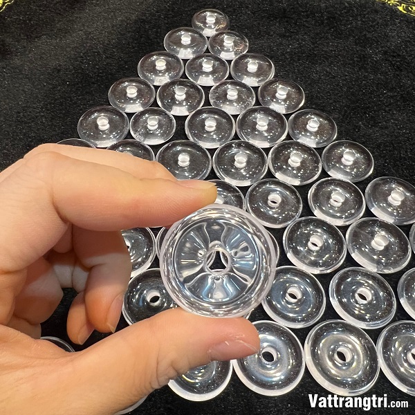 Mặt đồng tâm thạch anh trắng 2,6 - 3cm