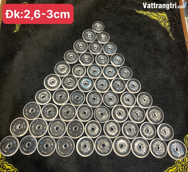 Mặt đồng tâm thạch anh trắng 2,6 - 3cm