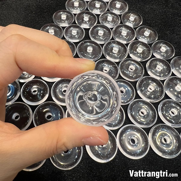 Mặt đồng tâm thạch anh trắng 2,6 - 3cm