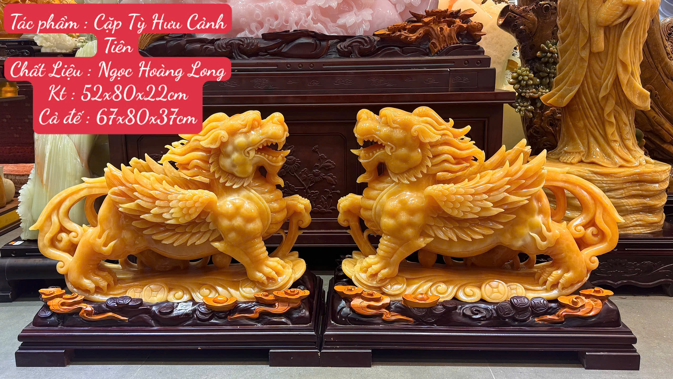 Cặp Tỳ Hưu Cánh Tiên Ngọc Hoàng Long Kích Hoạt Uy Quyền Lãnh Đạo