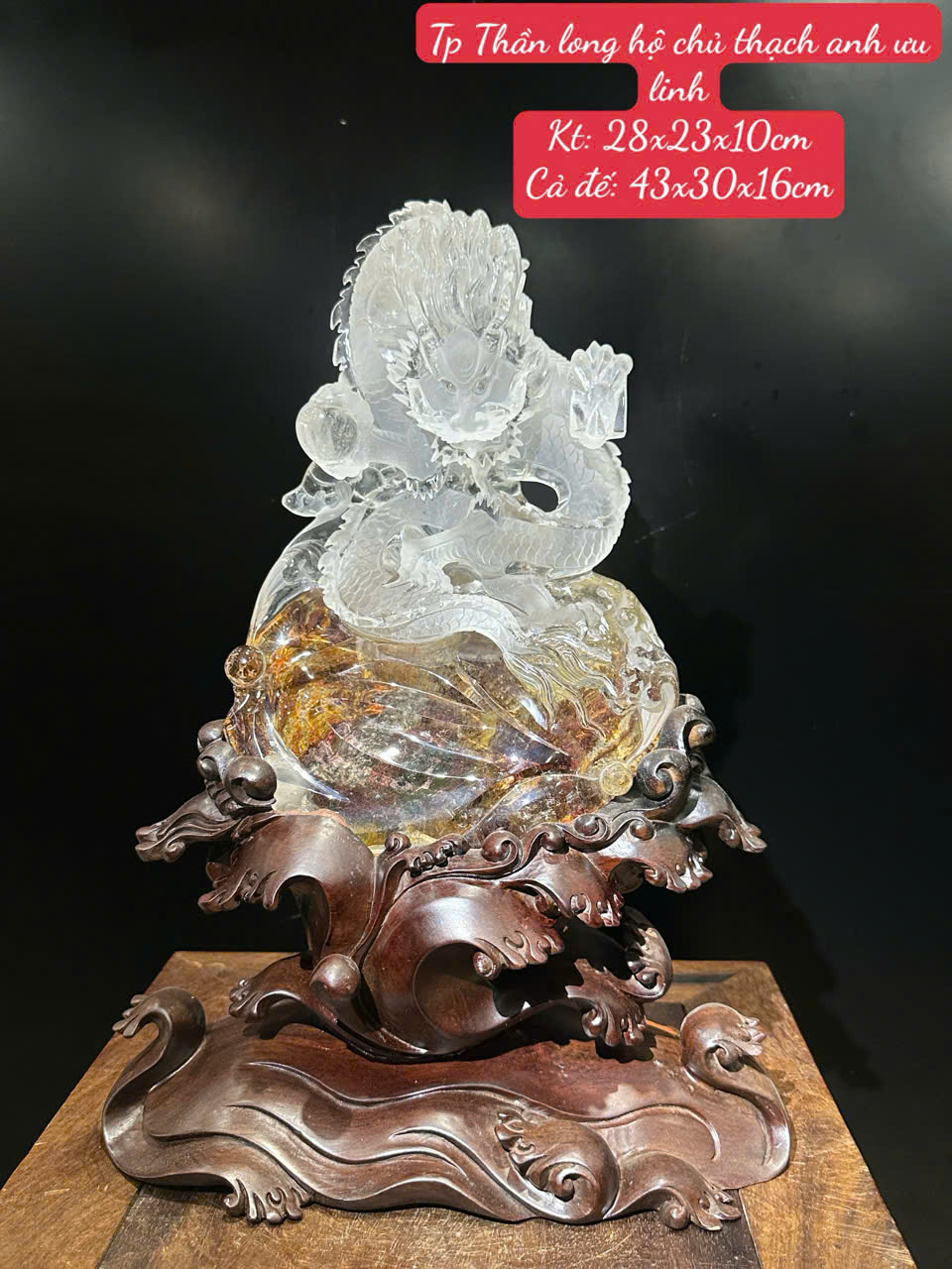 Thần Long Hộ Chủ thạch anh ưu linh – Tuyệt tác trấn trạch hộ thân