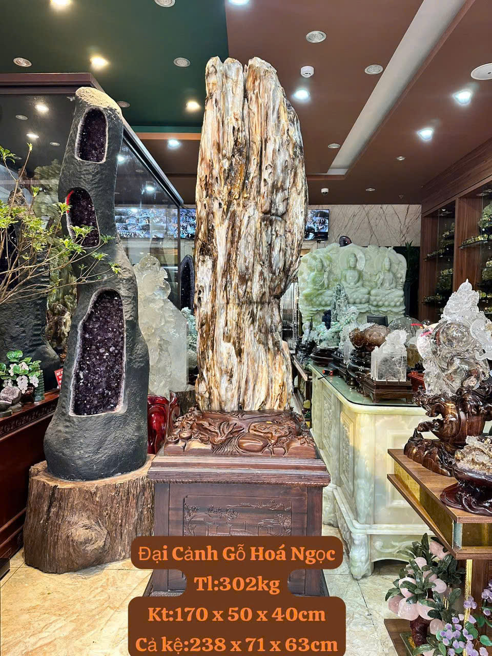 Đại Cảnh Gỗ Hoá Ngọc Kiệt Tác Triệu Năm Trấn Trạch, Vượng Khí Trường Tồn