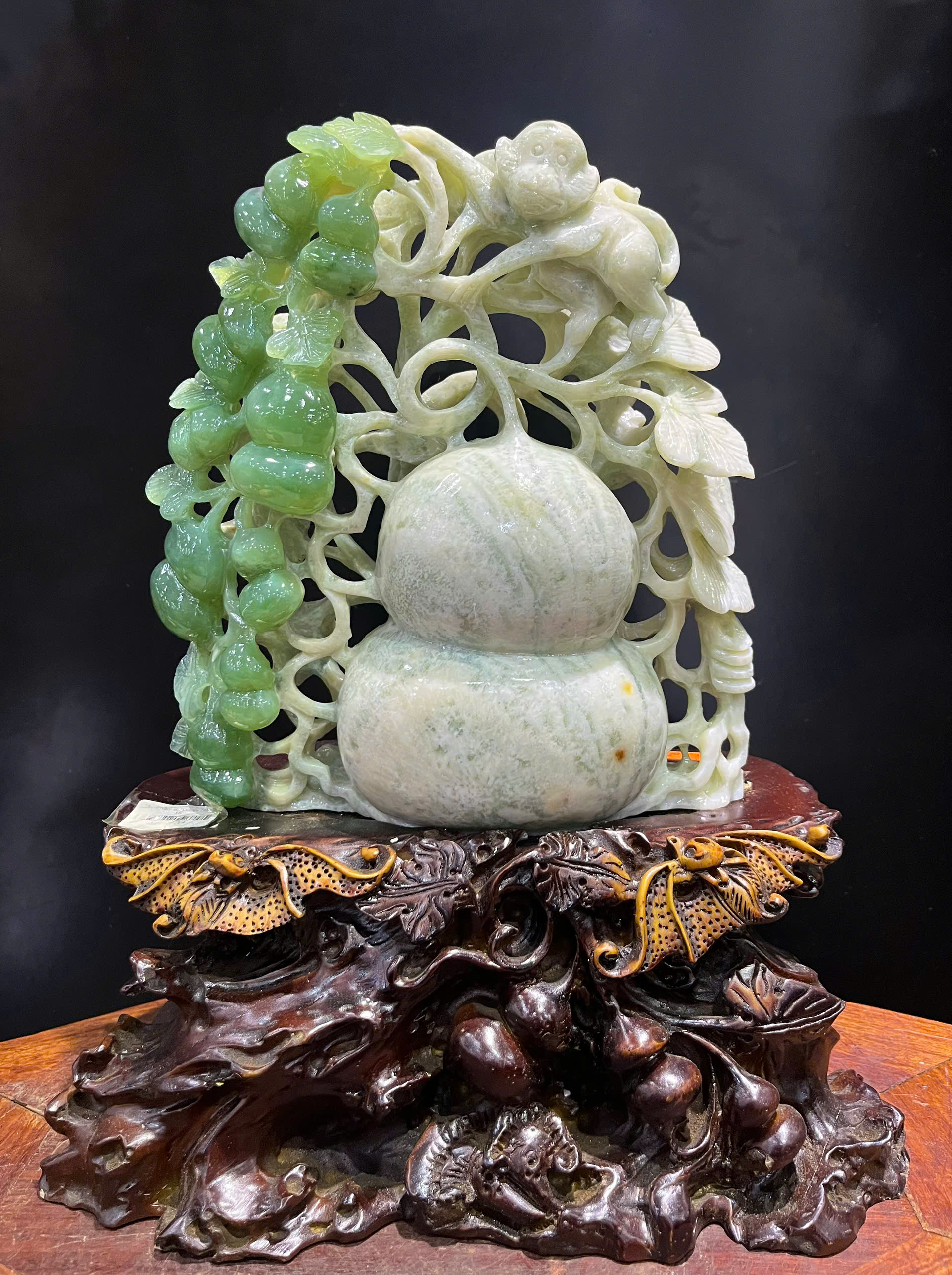 Hồ Lô Phú Quý Ngọc Serpentine Hút Tài Tích Lộc, Gia Đạo Bình An