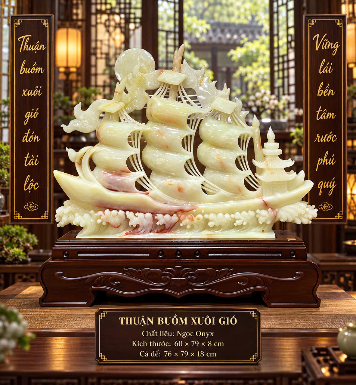 Thuận Buồm Xuôi Gió Ngọc Onyx Huyết Đỉnh Cao Nghệ Thuật Sưu Tầm