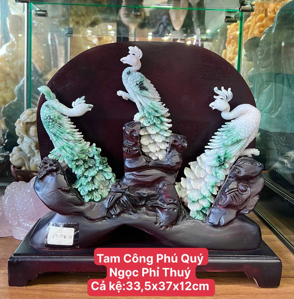 Tam Công Phú Quý Ngọc Phỉ Thuý - Tuyệt Phẩm Sưu Tầm Phòng Khách