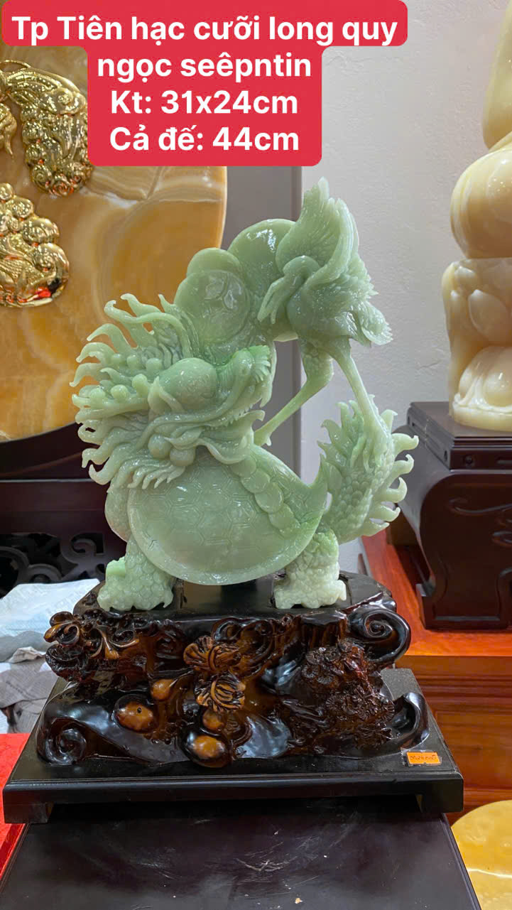Tiên Hạc Cưỡi Long Quy Ngọc Serpentine Trường Thọ An Phong, Hưng Vượng Sự Nghiệp