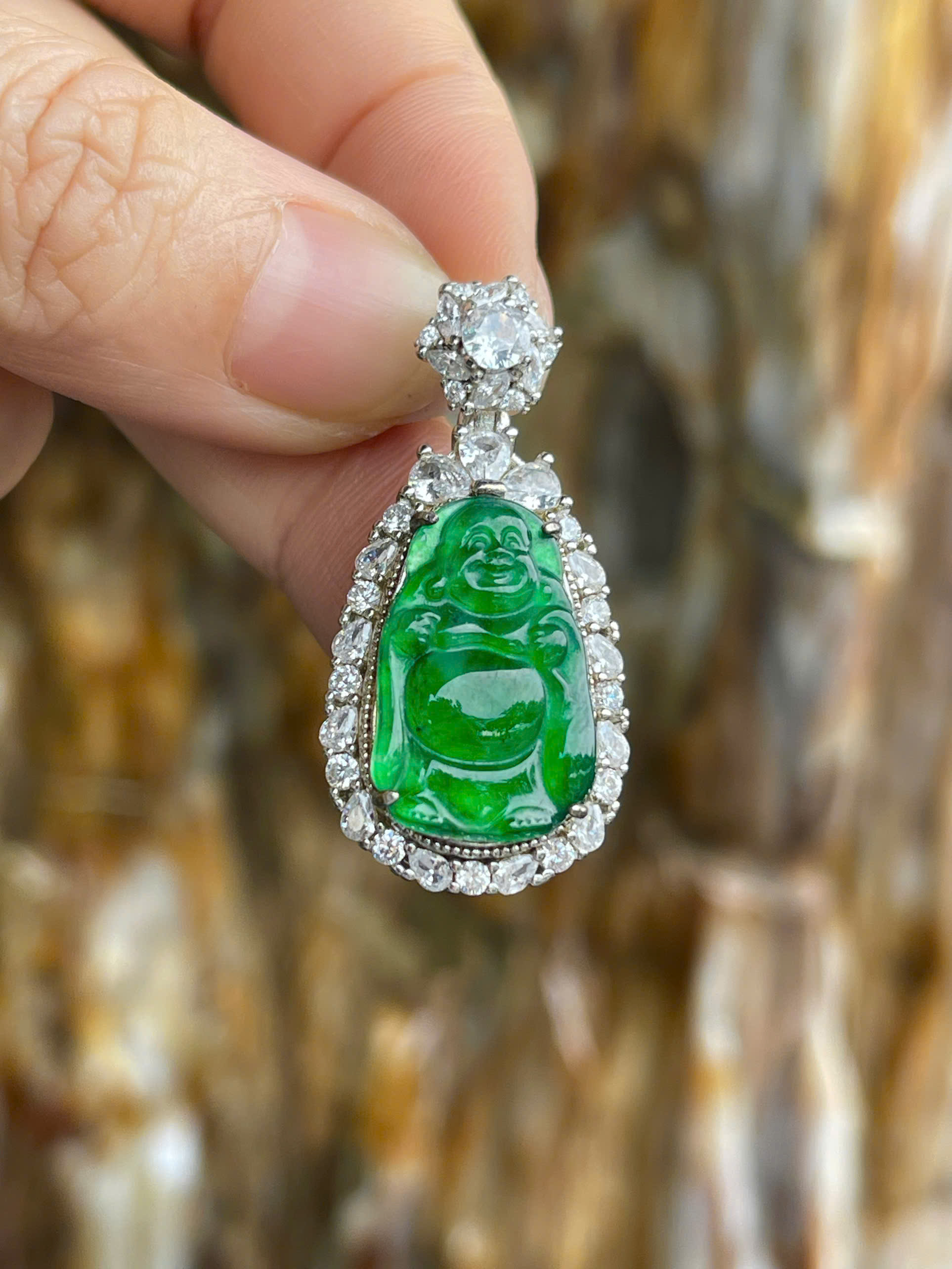 Mặt Di Lặc Ngọc Phỉ Thúy Đế Vương Lục Tuyệt Tác Phú Quý, Hạnh Phúc Viên Mãn