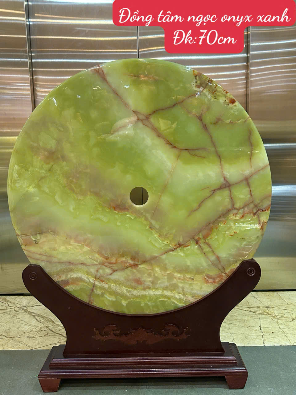 Đồng Tâm Ngọc Onyx Xanh Lục Bảo Chiêu Tài, Vượng Khí Trường Vinh