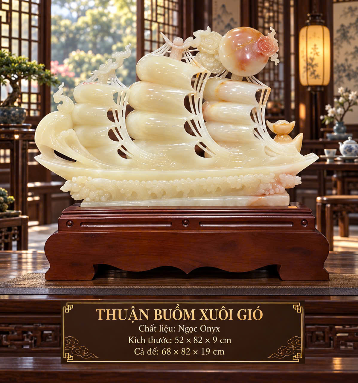 Thuận Buồm Xuôi Gió Ngọc Onyx Nguyên Khối Đỉnh Cao Nghệ Thuật Độc Bản