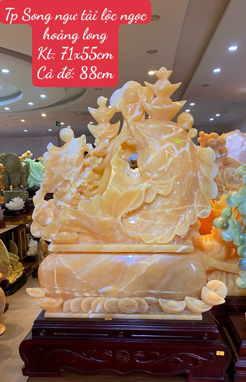 Song Ngư Tài Lộc Ngọc Hoàng Long Hoàng Kim Cát Tường, Tụ Khí Sinh Tài Vĩnh Cửu Dư Đả