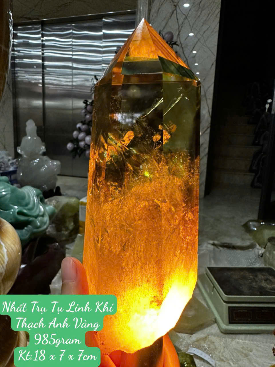 Nhất Trụ Tụ Linh Khí Thạch Anh Vàng Tích Tụ Vượng Khí, Chiêu Tài Thịnh Vượng