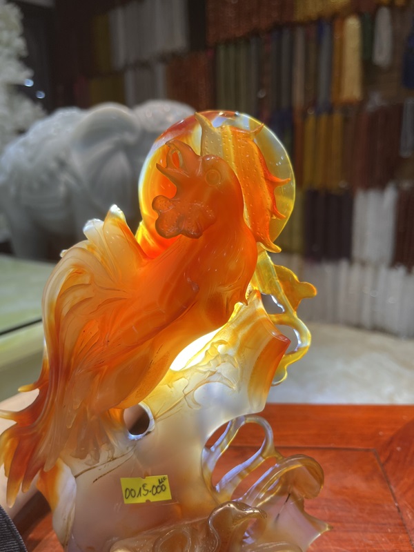 Gà Trống Phú Quý Ngọc Mã Não Tự Nhiên 25cm