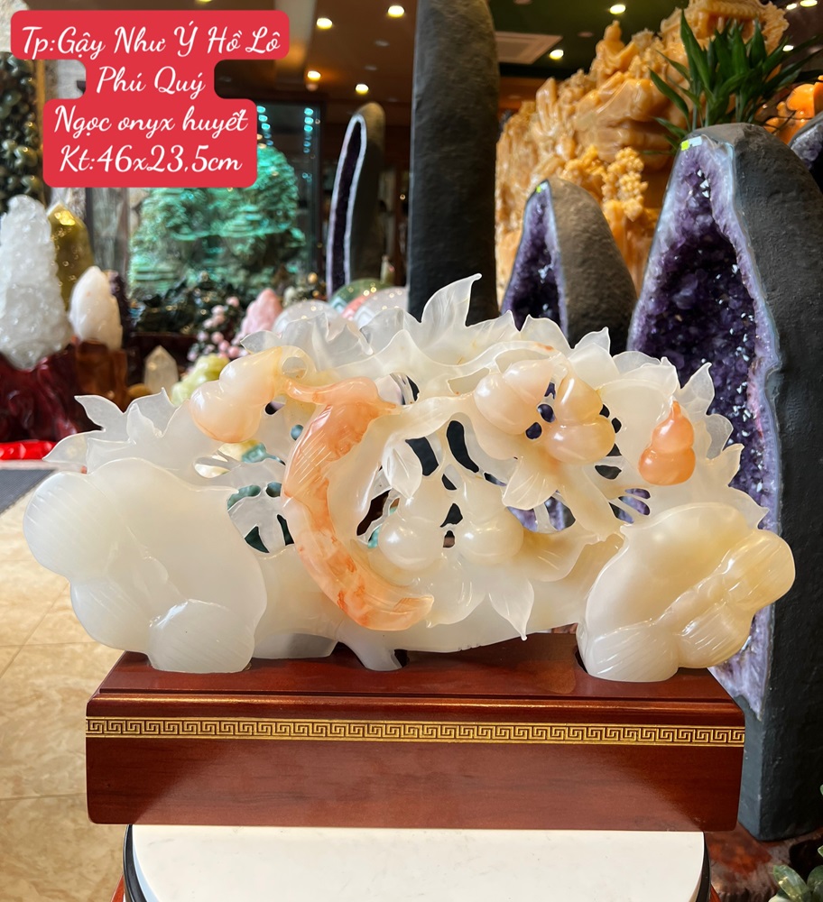 Gậy Như Ý Hồ Lô Phú Quý Ngọc Onyx Huyết