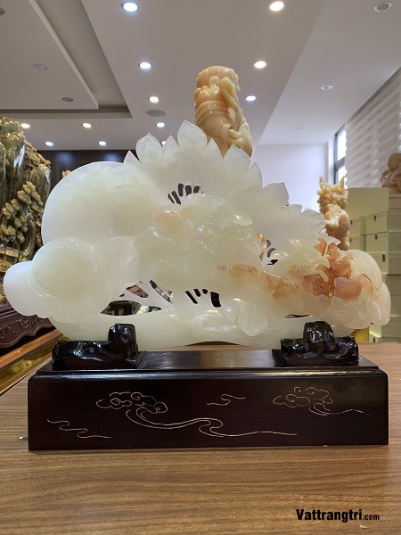 Gậy như ý mẫu đơn ngọc onyx 35cm