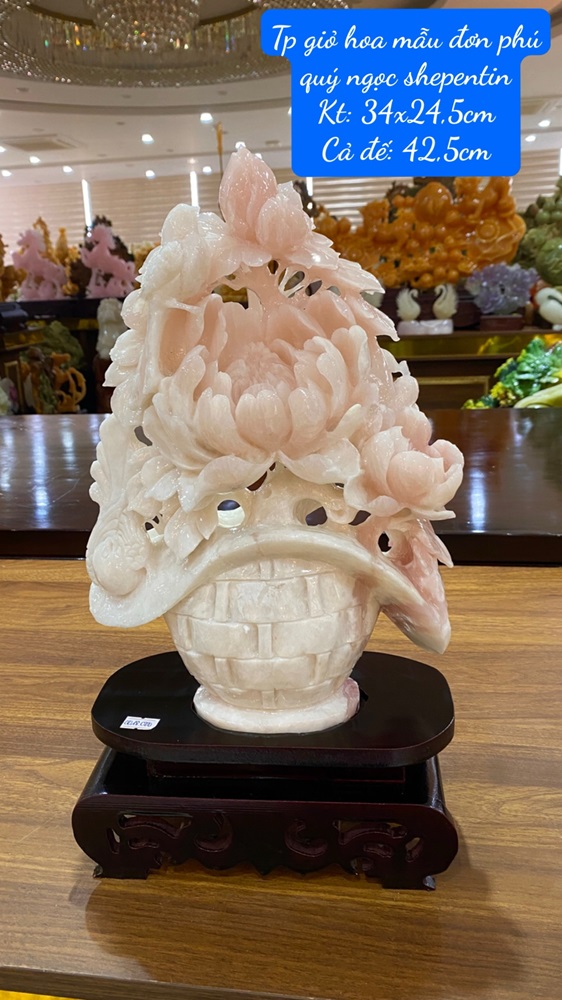 Giỏ hoa mẫu đơn phú quý ngọc serpentine