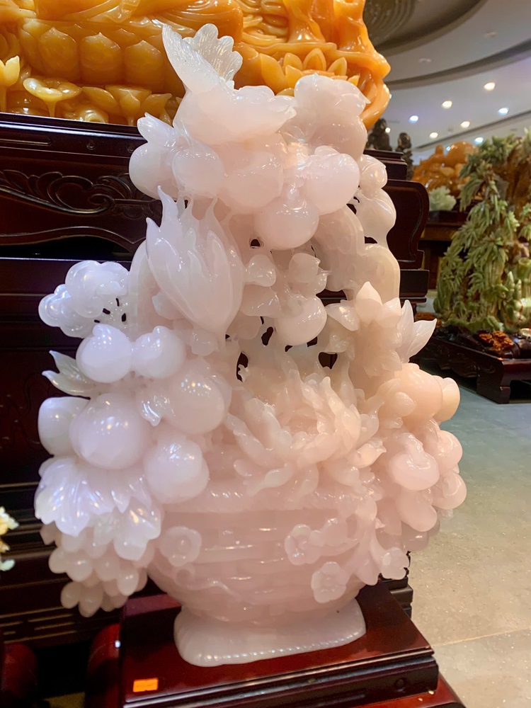 Giỏ Hoa Phú Quý Hồng Ngọc Onyx 63x46cm