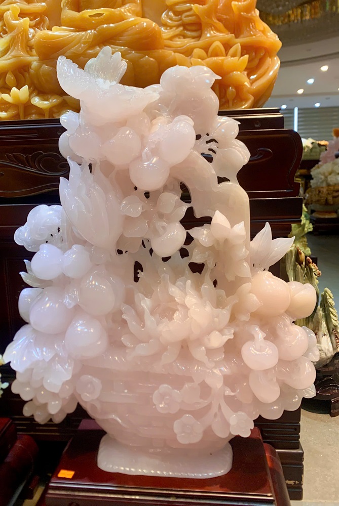 Giỏ Hoa Phú Quý Hồng Ngọc Onyx 63x46cm