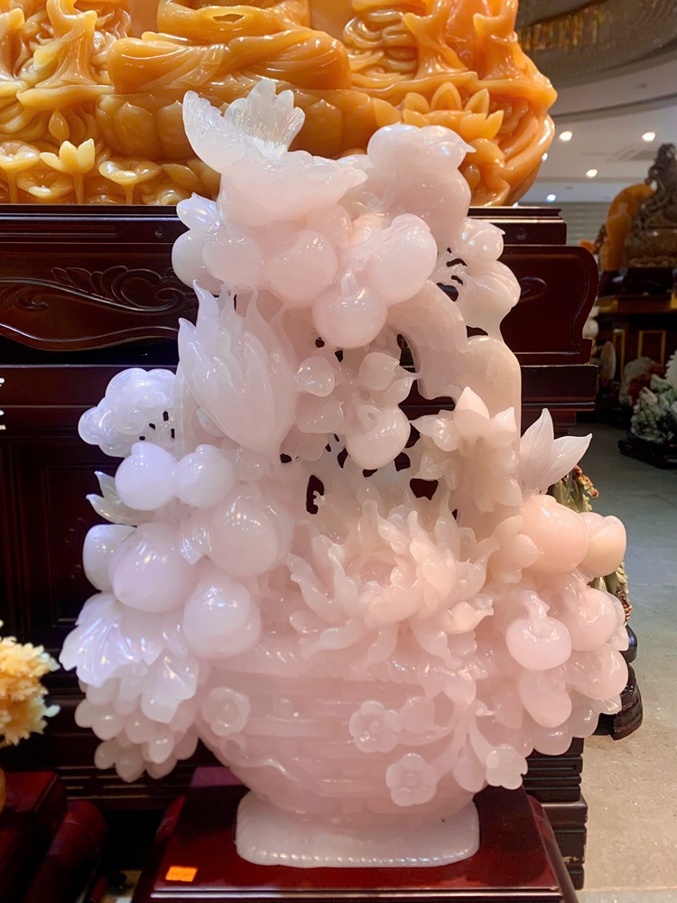 Giỏ Hoa Phú Quý Hồng Ngọc Onyx 63x46cm