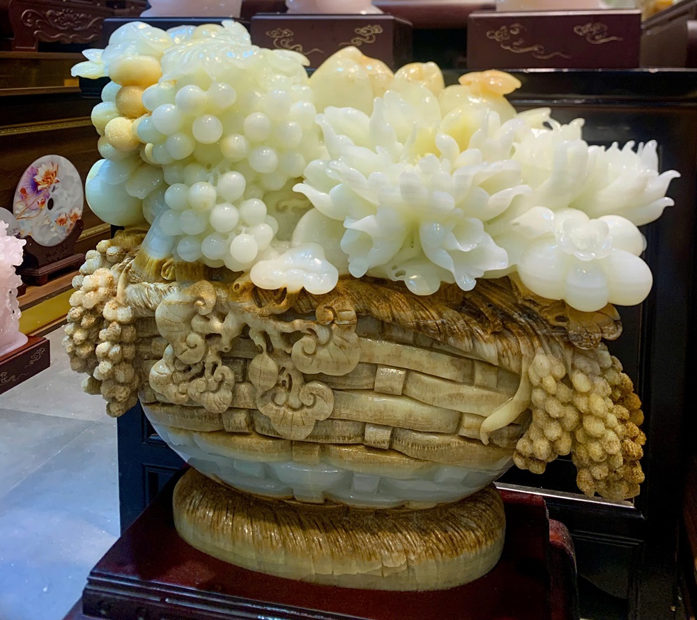 Giỏ Hoa Phú Quý Ngọc Onyx Tự Nhiên 70x64cm