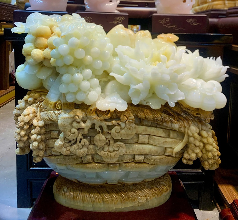 Giỏ Hoa Phú Quý Ngọc Onyx Tự Nhiên 70x64cm